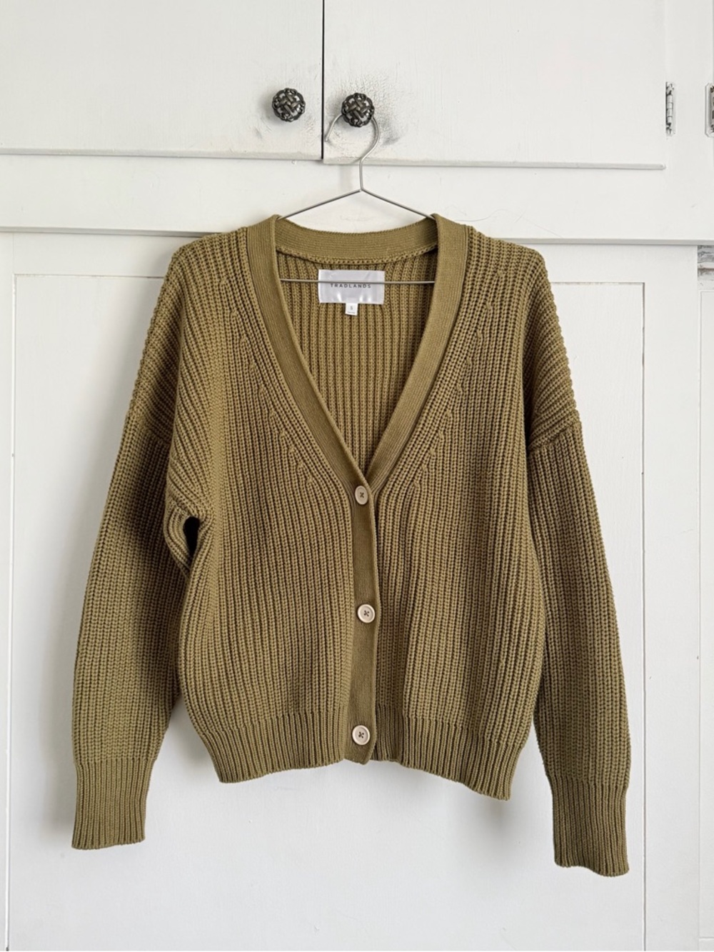 Tradlands Shelter Cardigan - Light Olive